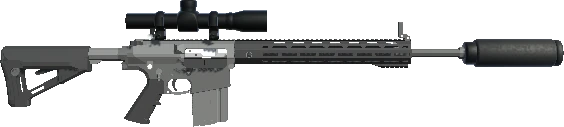In-game Knight’s Armament SR-25 A2 weapon model.